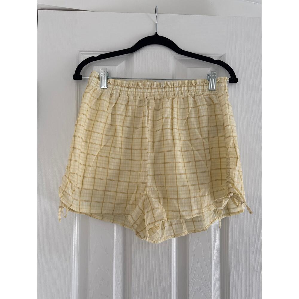 NWT American Eagle Yellow Plaid Pull-On Shorts Size Medium shorts
